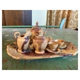 Miniature pottery tea set