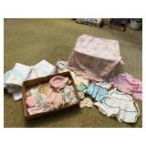 Baby clothes, blankets, shoes, afghan