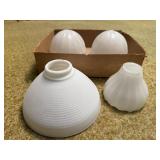 Milk glass light shades (4)
