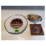 Religious lot, Last Supper plate, Frankoma candle