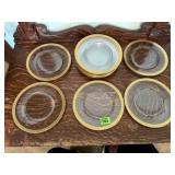 Gold rimmed glass plates (12)