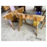 Pair of wooden saw horses