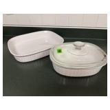 Corningware French White baking dishes (2)