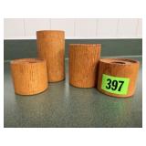 Wooden candleholders (4)