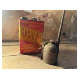 Vintage metal gasoline can, oil can