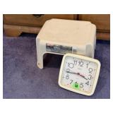 Step stool, battery operated clock