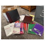 Supplies, binders, notebooks, labels, sheet