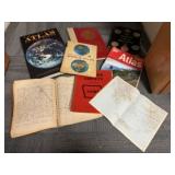Atlas, maps, religion books
