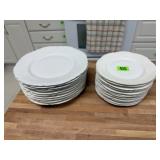 Mixed lot of white china plates