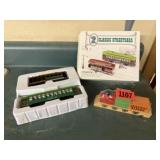 Toy street cars, train whistle