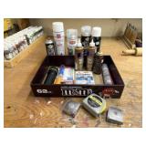 Spray adhesives, craft glue, tape measures