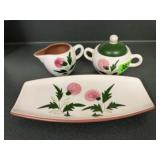 Thistle Stangl Pottery platter, cream & sugar