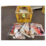 Crate of woodworking magazines
