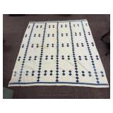 Vintage white & blue quilt