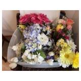 Tote of floral picks, bouquets