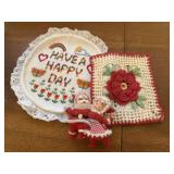 Needlepoint, vintage Mr. & Mrs. Claus