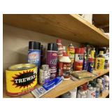 Shelf of consumables, shop supplies