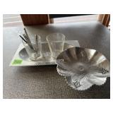 Aluminum trays, Lucky glassware, nut cracker, pick