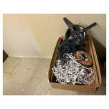 Christmas tree stand, strings of lights