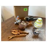 Decorative, carved birds