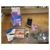 Storage bin of stencils, art easel, stickers