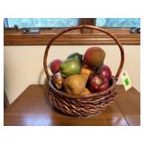 Basket of artificial fruit