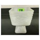 Milk glass pedestal dish