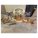 Handcrafted nativity scene