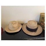 Vintage straw, brimmed hats (2)