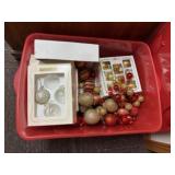 Tote of Christmas ornaments