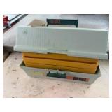 Tackle box of art supplies