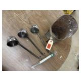 Farmhouse scoops, rain gauge