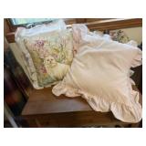 Ruffled, cat throw pillows