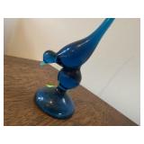 Cobalt blue glass bird