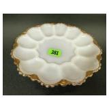 Milk glass egg plate