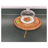 Vintage serving board, cloche