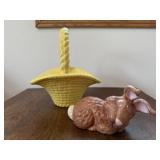 Studio ceramic Easter basket, bunny
