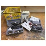Crate of rotary tools, accessories