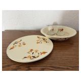 Hall Jewel Tea cake plate, pie plate, salt &
