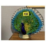 Blown glass peacock
