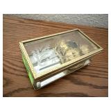 Etched gold music box