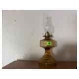 Antique amber oil lamp