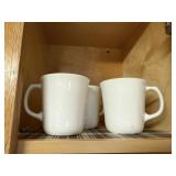 Corningware white coffee mugs (4)
