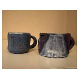 Studio pottery mugs (2)