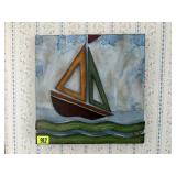 Metal sailboat wall decor