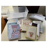 Storage tote of greeting cards