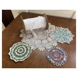 Doilie assortment, spool of lace