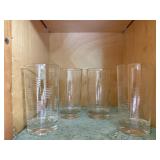 Clear etched drinking glasses (4)