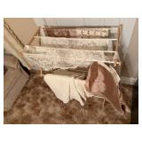 Folding clothes dryer, tablecloths, runner,