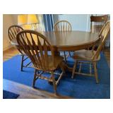 Oblong dining table, chairs (4)
